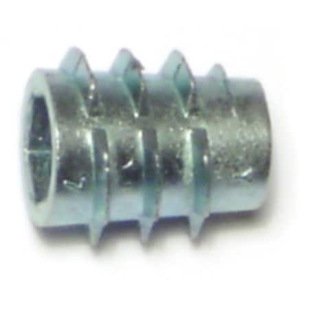 Midwest Fastener Hex Drive Threaded Insert, 1/4"-20 Int Thrd Sz, 1/2 in L, Zinc Alloy, 20 PK 68465
